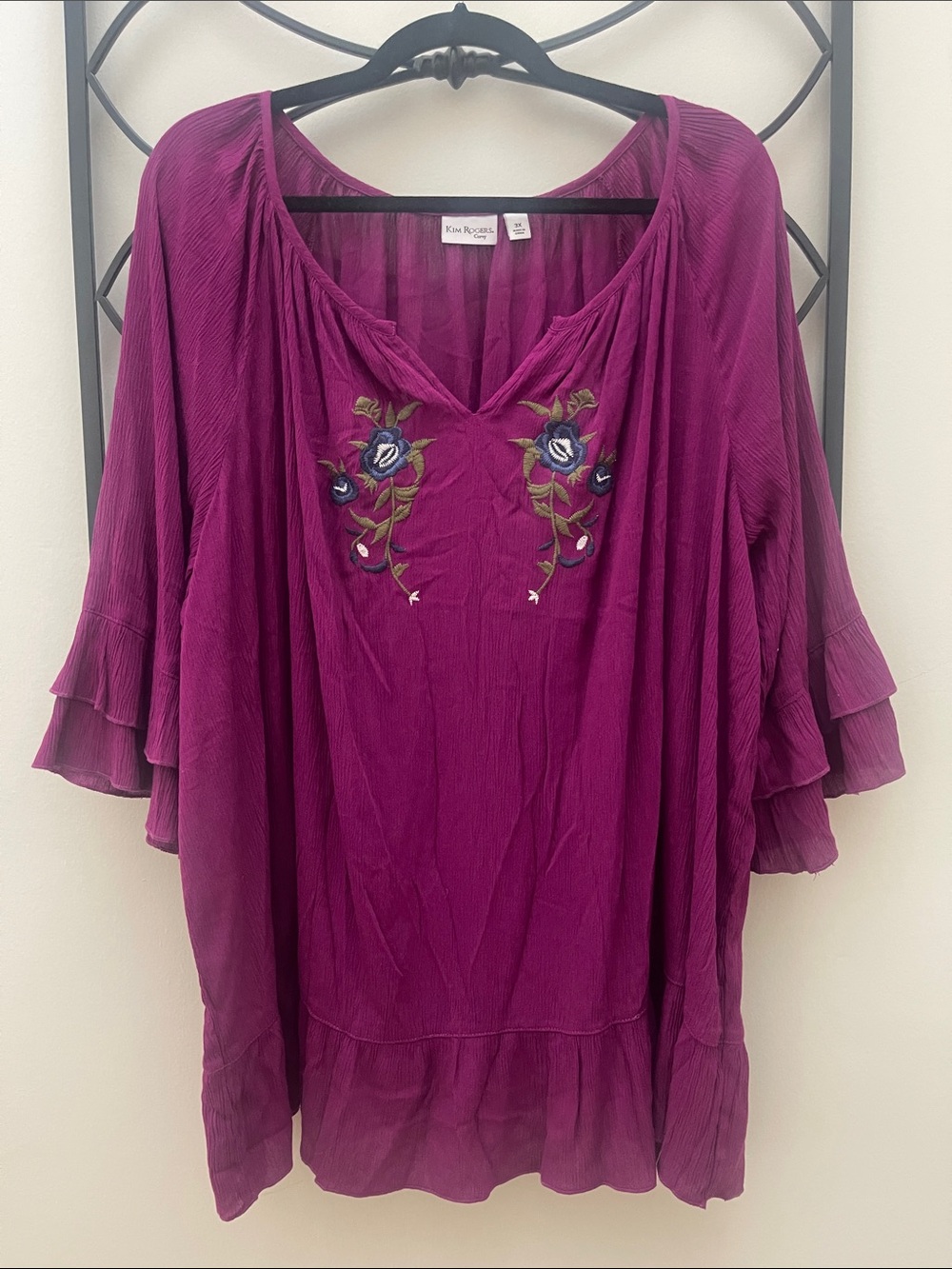 Boho Embroidered V-Neck Tunic